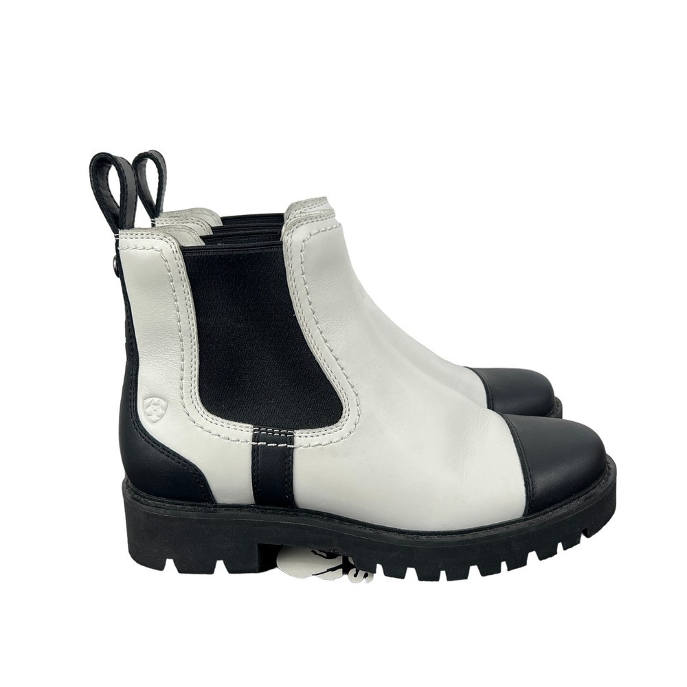 Ariat Wexford design Lug Sole black/white Chelsea Boot 'Giddy Up' Womens Size 7